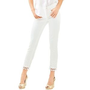 LILLY PULITZER SOUTH OCEAN SKINNY CROP WITH LACE